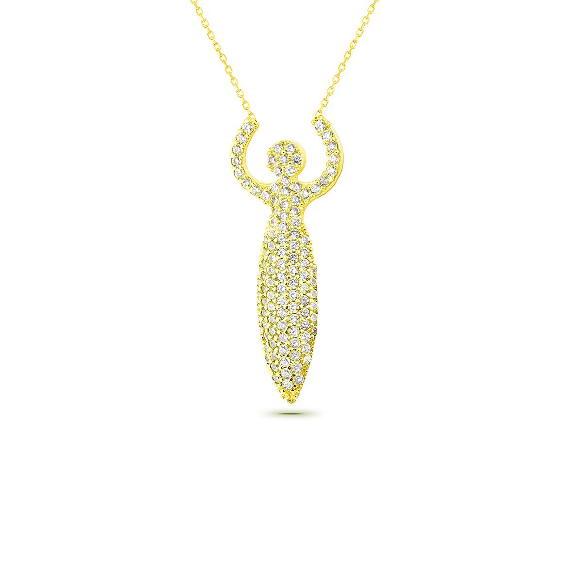 

Zircon Artemisia Pendant Gold Plated 925 Sterling Silver Necklace
