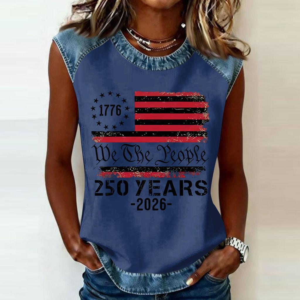 Women's Casual Round Neck Pullover Printed T-Shirt Top