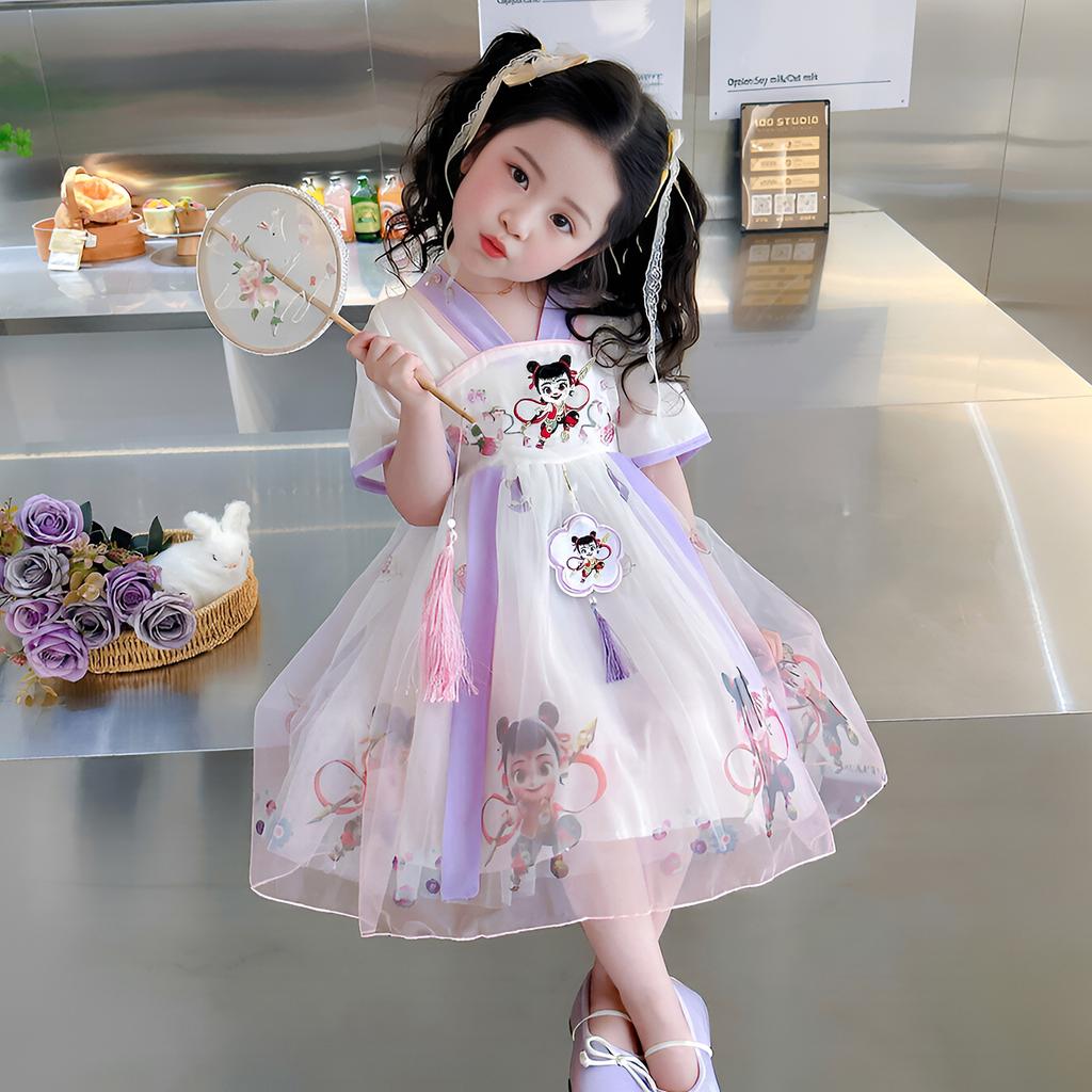Girls' Hanfu Summer Collection Children's Ancient Costume Dress 2026 New Chinese Style Summer Dress Baby Princess Dress Summer