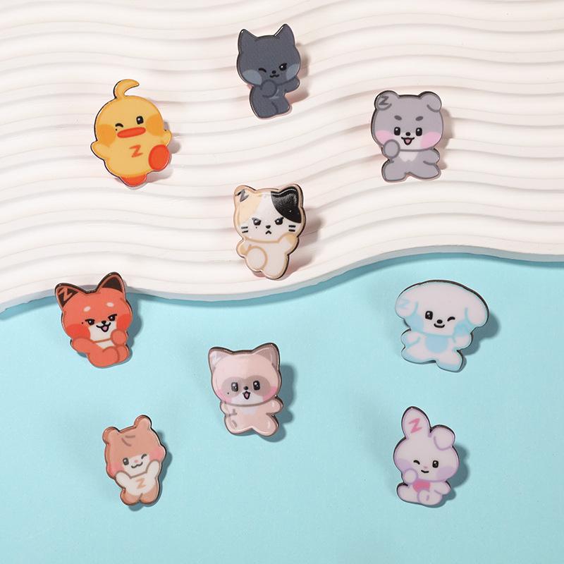 ZB1 Cartoon Animal Acrylic Brooch - Celebrity Style