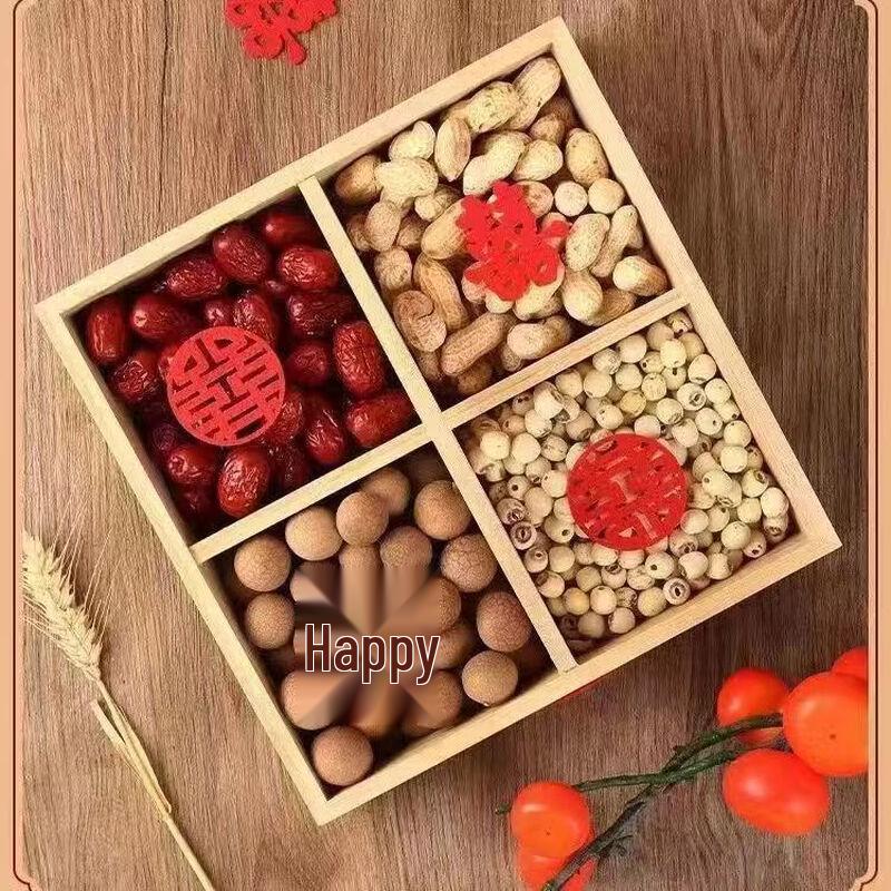 Bamboo 4-Compartment Snack & Fruit Tray