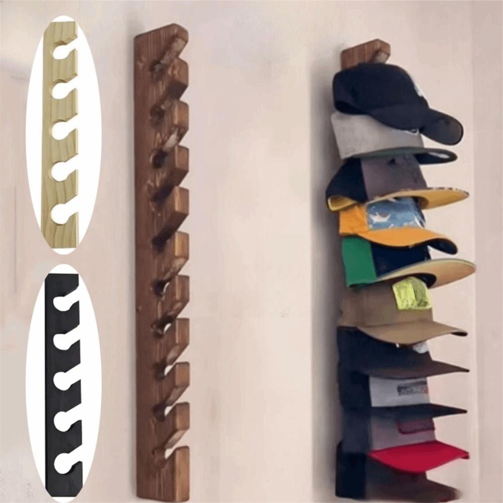 5 Hooks Baseball Cap Organizer Space-Saving Hat Display Shelf Wall Mounted Hat Rack  Home Decor