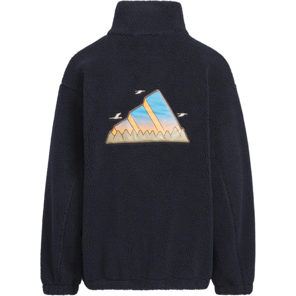 Adidas Sportswear FW24 Urban Outdoor Fleece Cartoon Character Sports Casual Loose Color Block Splicing Retro Stand Collar Jacket Kids jackets JC9358