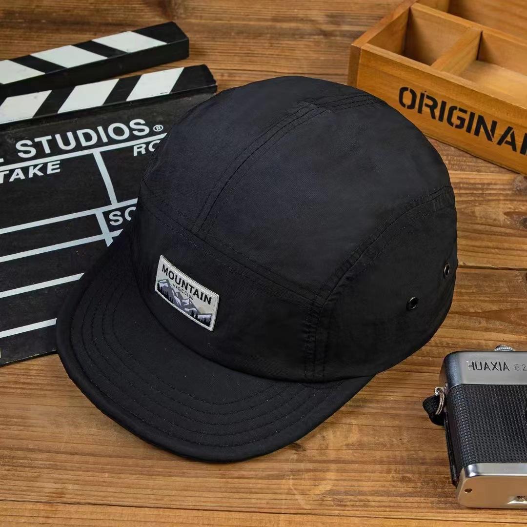 

Мужская бейсболка с короткими полями, быстросохнущая, женская летняя универсальная кепка Tide Street Hip Hop Patch M（56-58cm） чёрный