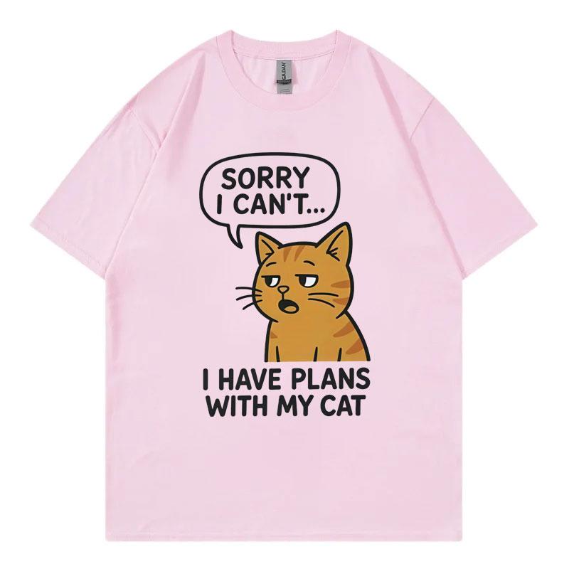 Comfy Cat Lover Funny T Shirt Men Women Clothing High Quality Fashion Oversized Tshirt Summer Casual Cotton Tshirts Streetwear