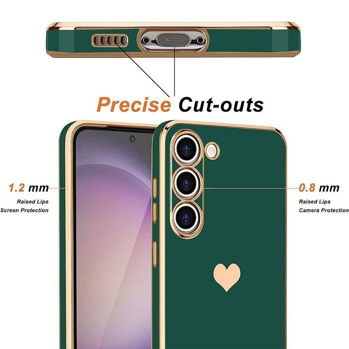 Protective Case - BOOLING - Samsung Galaxy A17 5G/4G - Shockproof Silicone with Heart Pattern - Night Green