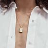Fashion Jewelry  Colorful White Shell Necklace Rectangle Pendant Necklace Stainless Steel Necklace