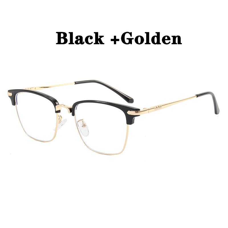 Svart Databrilleinnfatning Kvinner Menn Anti Blått Lys Runde Briller Blokkerende Briller Optisk Brille Metallinnfatning