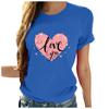 Women's Casual Fashion Large Yards Of Love Print Round Neck T-shirt
