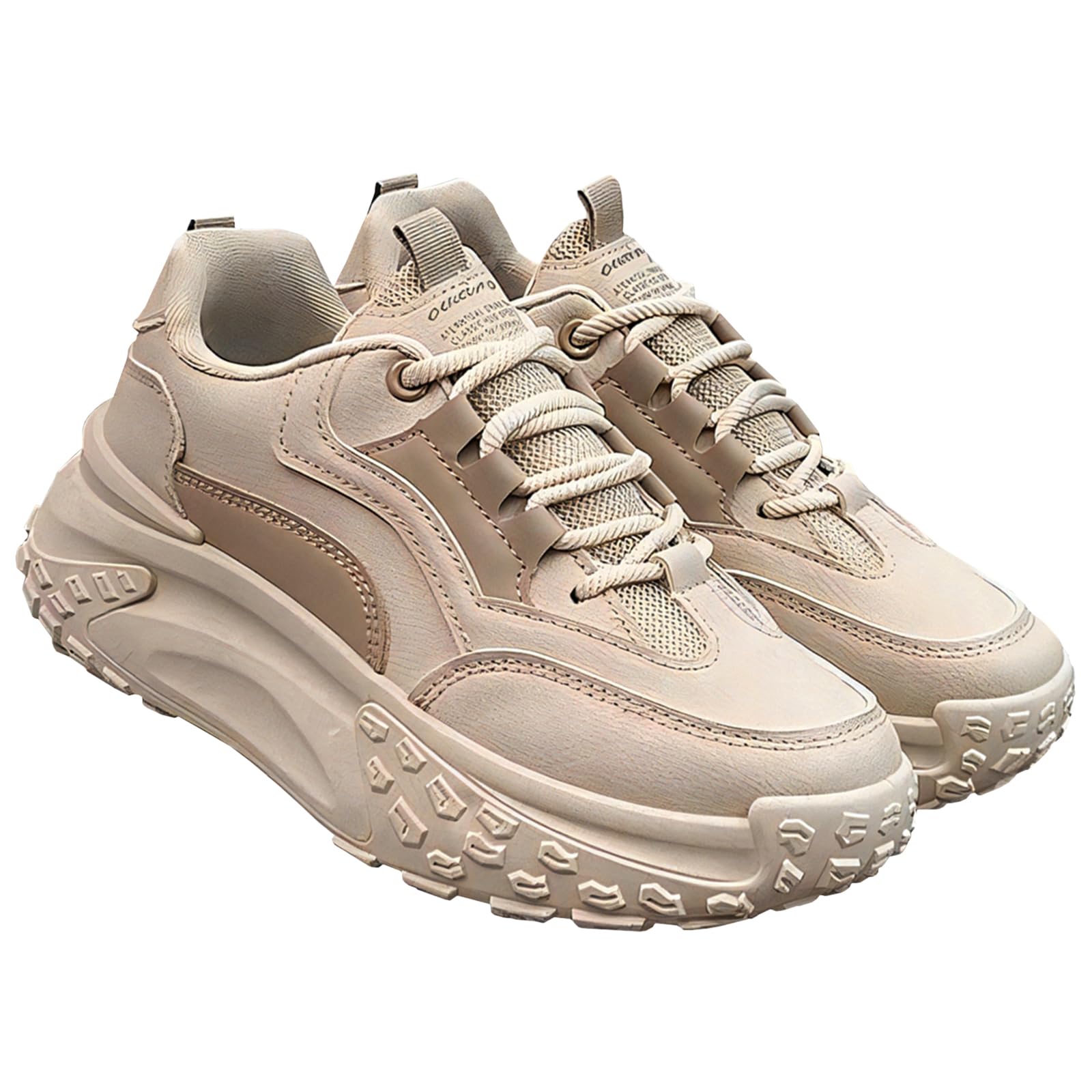 

Кроссовки женские Crossmarbury Platform Walking CY119 BE, бежевые, милые, стильные, удобные, в корейском стиле, стильные, удлиняющие ноги, на шнуровке, повседневные,