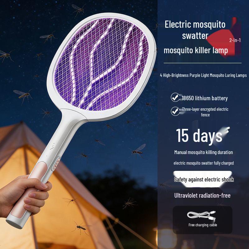 Zanzariera Elettrica Ricaricabile: Nuovo Modello, Potente e Durevole Batteria al Litio Zapper a Pipistrello.