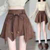 High Waist Retro Suede Mini A-line Skirt – Versatile Autumn/Winter Slimming Skirt