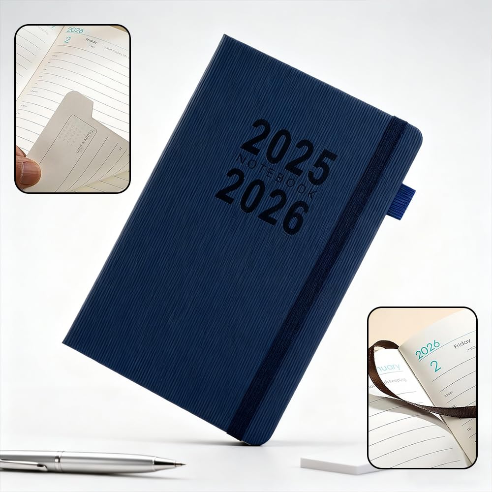 2025-2026 A5 Schedule Planner System Diary Business Planner Time Management Notebook Business Notebook Work Use Notebook with Elastic Band System
