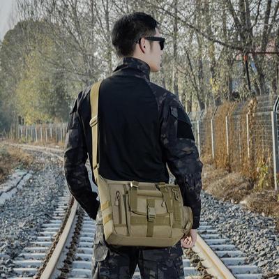 Men's Camouflage MOLLE Single Shoulder Laptop & Crossbody Bag - Fits iPad 3 & A4 Books