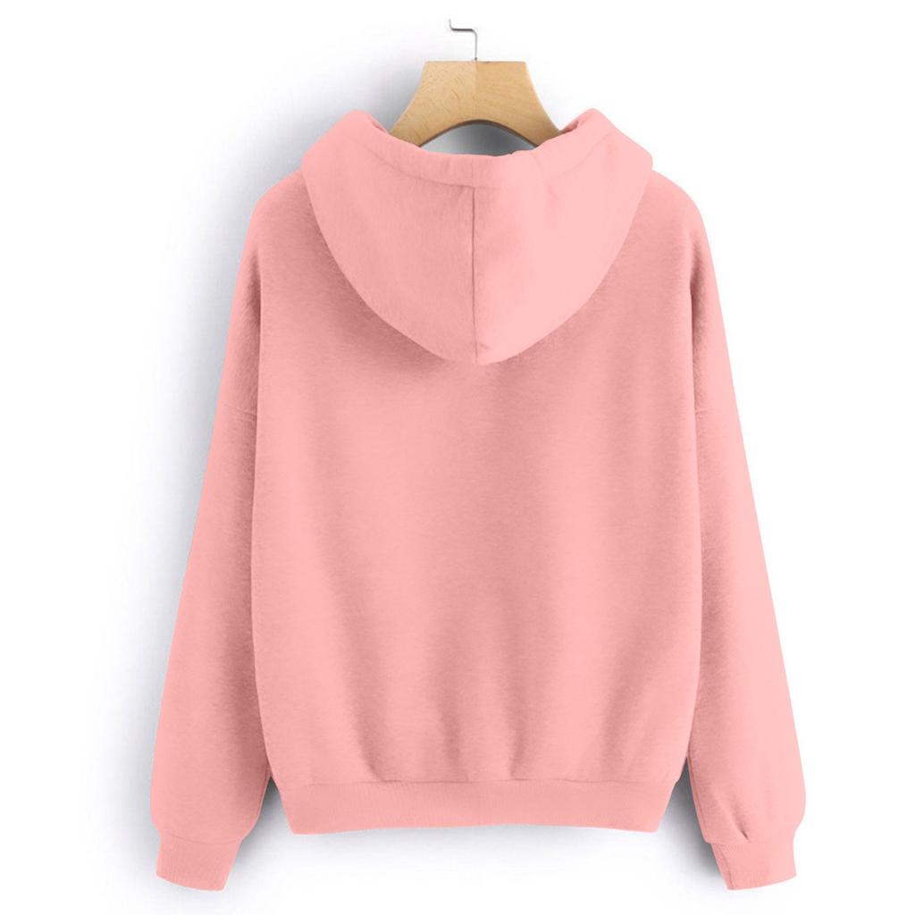 Loose Casual Printed Planet Printed Hooded Women's Sweatshirt