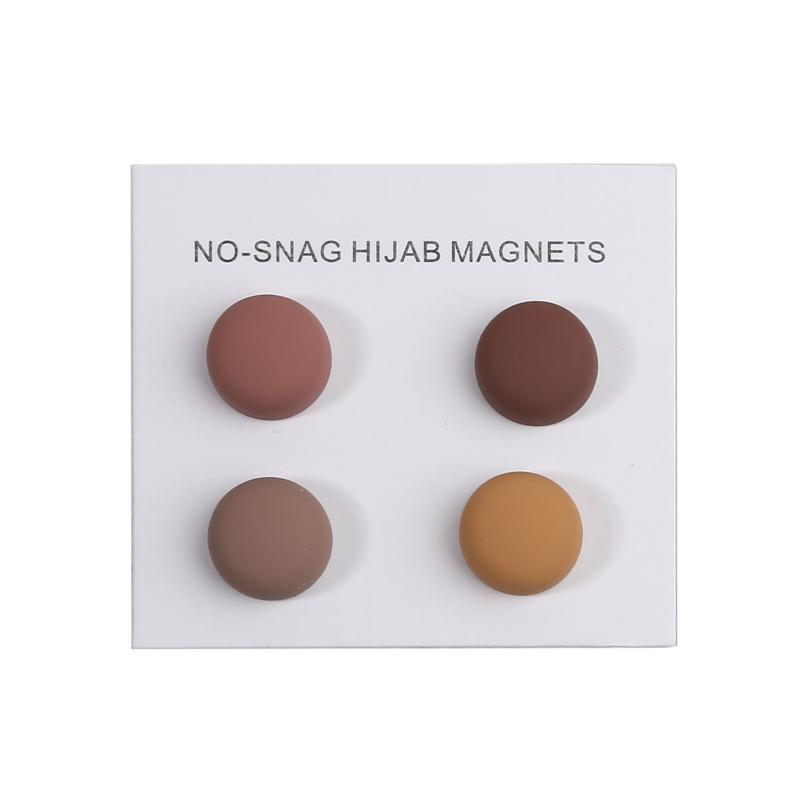4x Safe Hijab Brooch Strong Metal Magnet Hijab Clip Luxury Accessory No Hole Pins Brooches For Muslim Scarf Party Decor