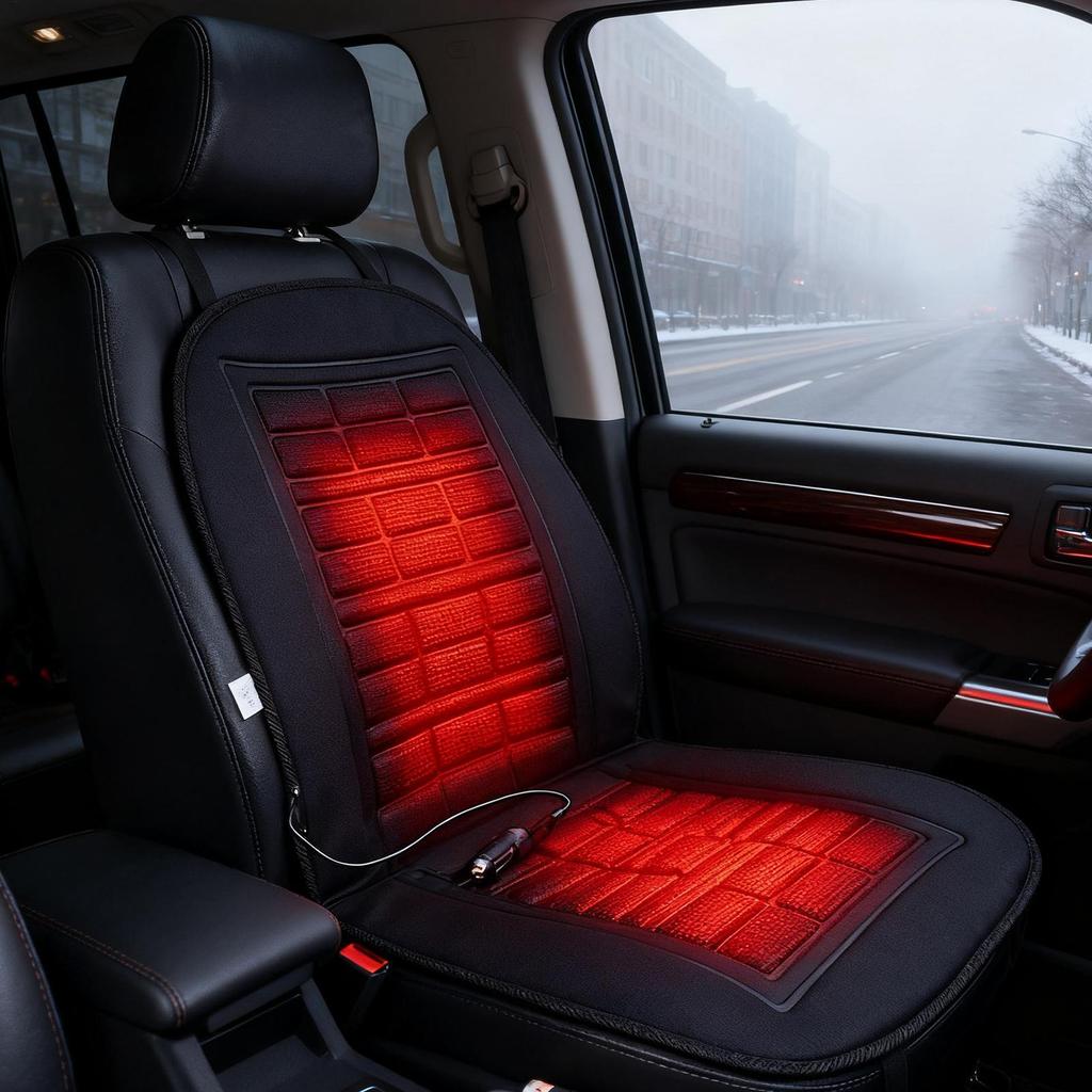 Heated Car Seat Cushion Winter Warmer Automotive Supplies 12V Seat Warmer for Car with 2 Levels for RV Truck Sedan Pickup