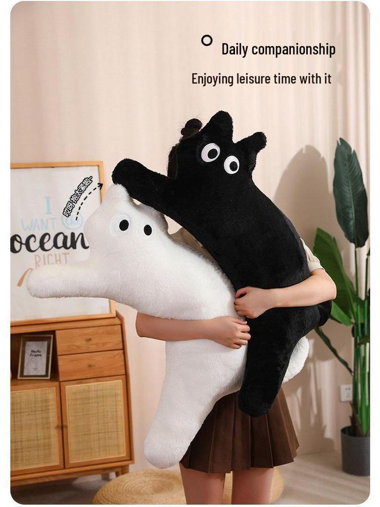 Cat Plush Sleeping Pillow - Long Strip Dopamine Cushion & Doll Gift