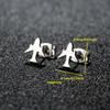 Stainless Steel Bird & Star Earrings: Woodpecker & Moon Five-Pointed Design
