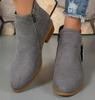 Women's Suede Martin Boots: Thick Heel, Low Heel, Side Zipper, Large Size