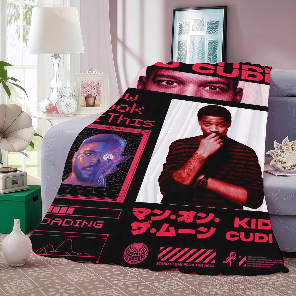American Rapper Kid Cudi Blanket For Sofa Office Bed Plane Travel Sleep Read Relax Camping Soft And Warm