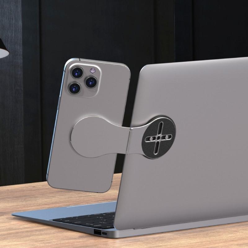 Metal Laptop Phone Stand Magnetic Phone Holder Free Rotation & Double Screen Interaction for Enhanced Productivity