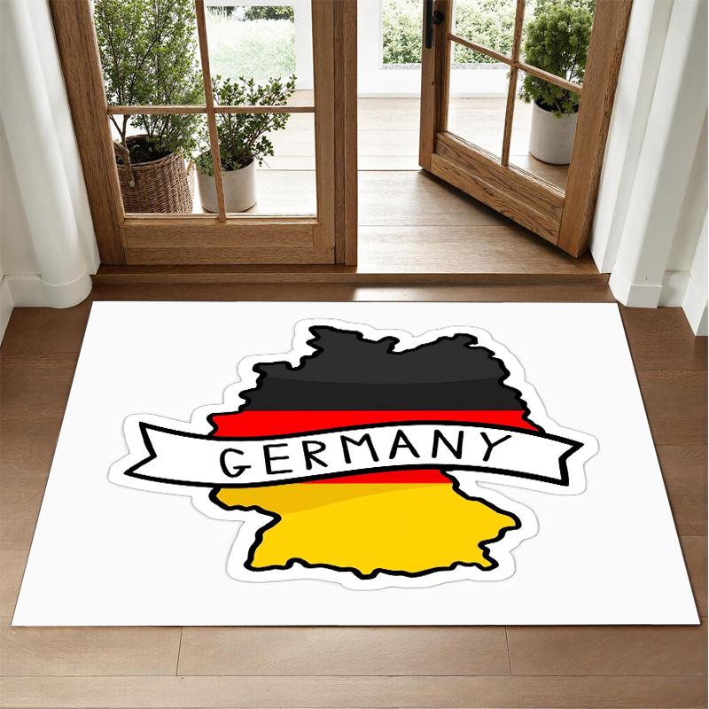 Germany National Football Team Design Crystal Velvet Rug Soft Decorative Mat for Bedroom Entrance