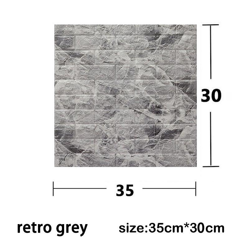 Samolepicí tapeta DIY pro tapety Domácí dekorace Vzor cihly Vodotěsné samolepky na zeď 3D 35*30cm List papíru na dekoraci pokoje