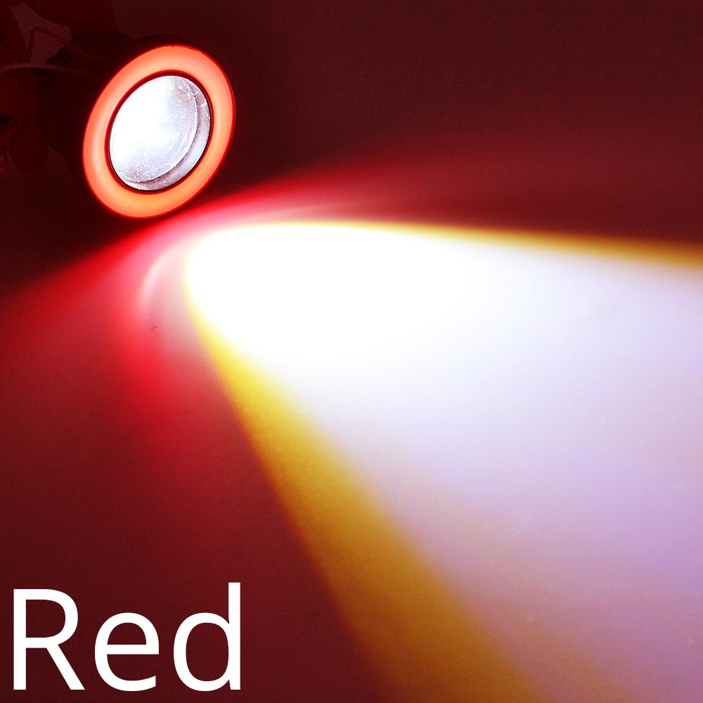 

2 шт. автомобильные светодиодные фары COB 12 В, противотуманные фары «ангельские глазки», водонепроницаемые фары DRL, дневные ходовые огни, дневной сигнал поворота, багажник 64mm красный
