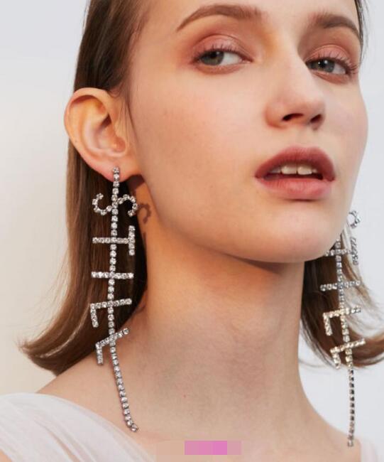2022 New Products 16 Colors New Rhinestones Jewelry Statement Earrings Big Glass Drop Earrings for Women Fashion Accessories