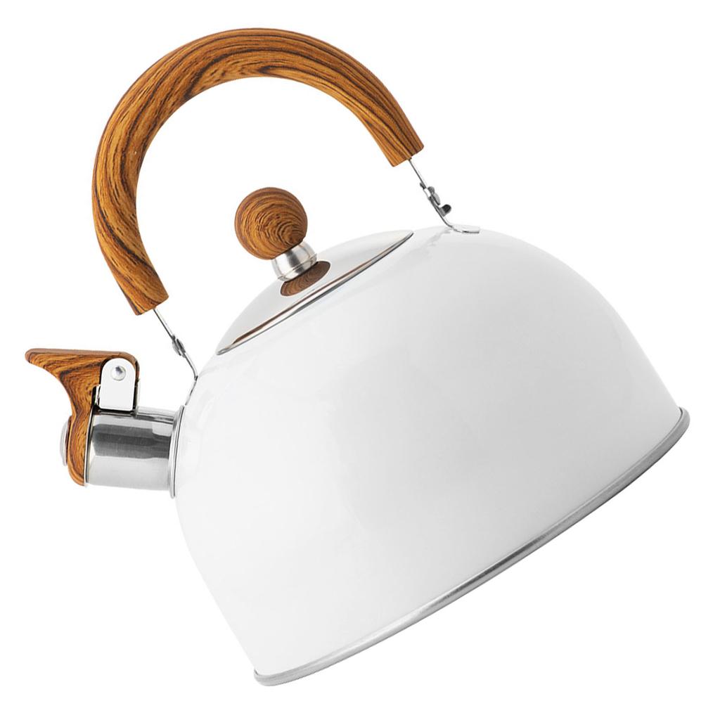 Pfeifenkessel, Herdplatte, Edelstahl, faltbarer Griff, Küchenbedarf, 2,5 l, Weiß