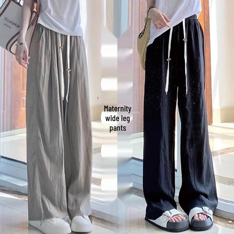 Maternity Ice Silk Sun Protection Wide Leg Pants – Summer Outerwear 2026
