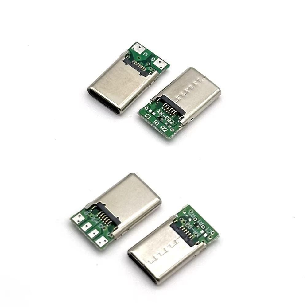 2Pin 4Pin USB Male Plug SB 3.1 Electric Terminal Jack Tail Type C Connector