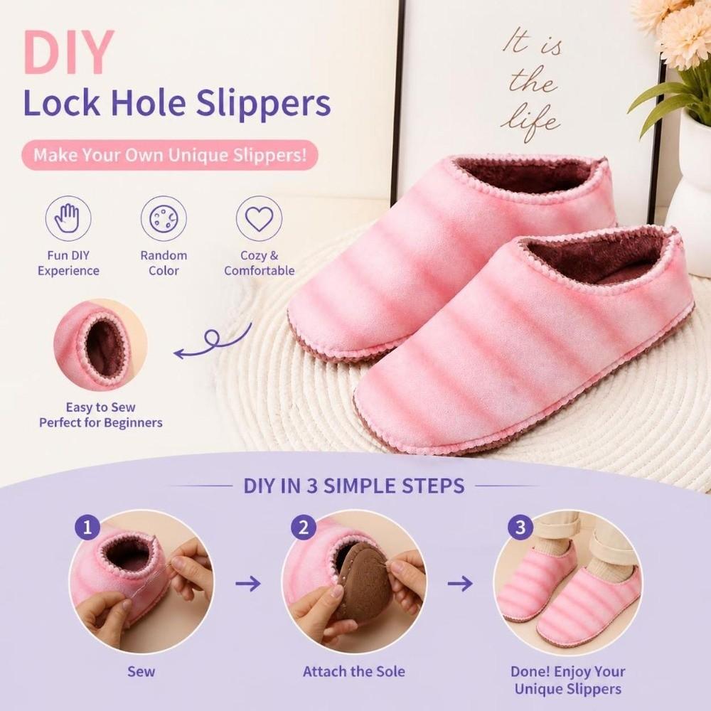 1 Pair Yarn Shoe Upper Cotton Hand-Knitted Shoe Upper Semi-Finished Shoe Upper House Slipper Making
