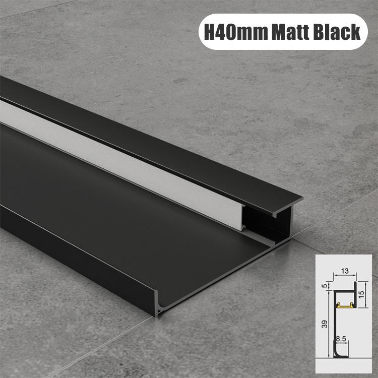 

Встроенный светодиодный плинтус H40/60/80 мм, алюминиевый профиль, напольный плинтус, полоса света, металлический настенный плинтус, угловой линейный светильник 0.5m x 1pc