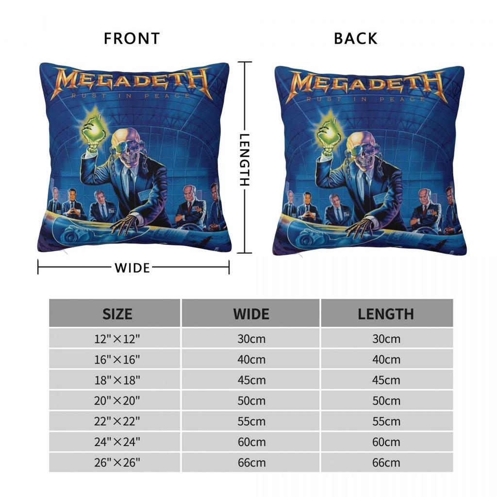 Megadeths Heavy Metal Band Pillowcase Cushion Comfort Throw Pillow Sofa Decorative Cushions Used for Home Bedroom Living Room