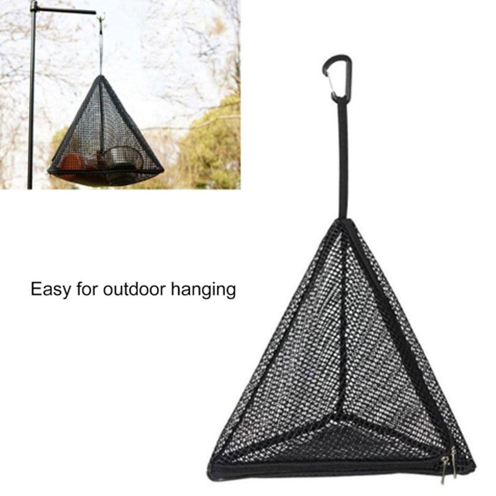 

PVC Outdoor Hanging Storage Net With Hook Triangular Hanging Bag Mesh Organizer Outdoor Picnic S