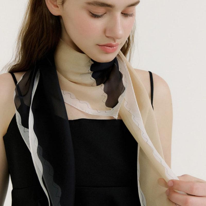 BB’DE SOLI’DE shine chiffon silk scarf(2colors)