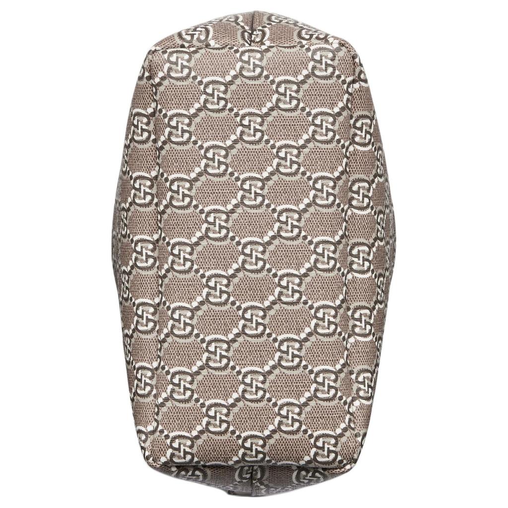 Gucci Geantă Hobo de Umăr din Pânză GG Bej Abanos Accesorii Aurii Finisaje din Piele Geantă de Mână Crossbody pentru Femei Navetă Zilnică Călătorii Cumpărături 795059-FADM0-9551