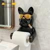 1pc Resin French Bulldog Wall Tissue Holder, No Inner Tube Needed for Bath Toilet Paper Storage & Decor.