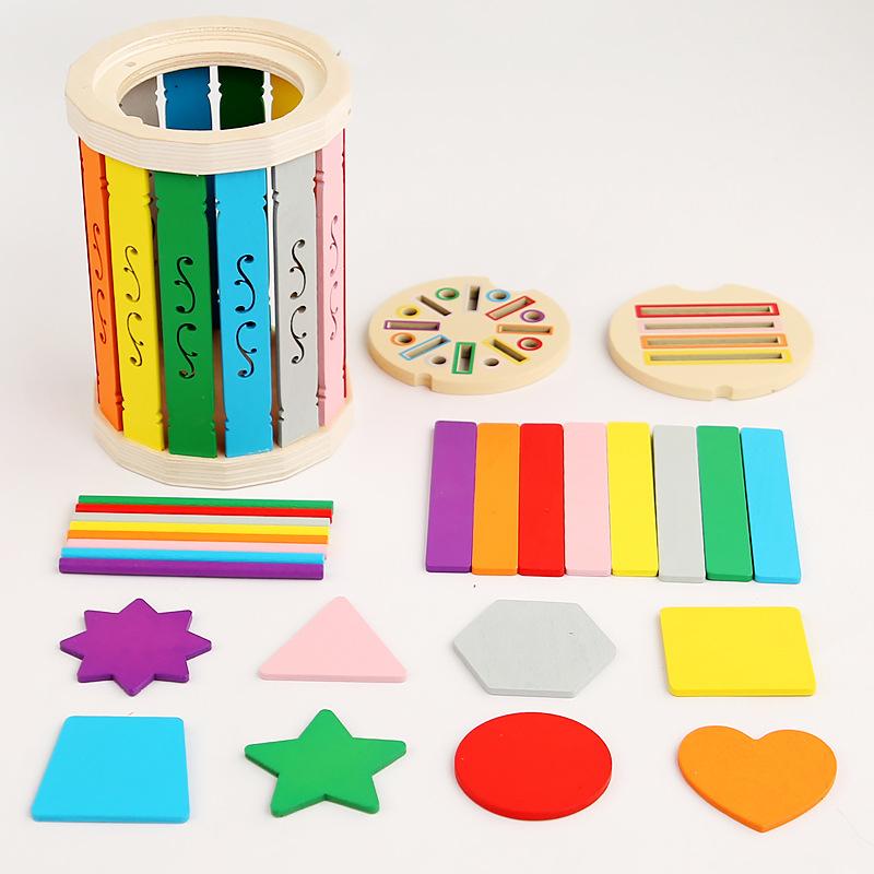 

Montessori Color Sorting Matching Toy Wooden Shape Sorting Toy Educational Math Learning Toys for Kids Birthday Gifts
