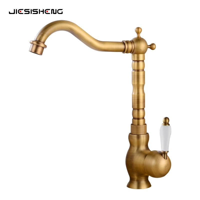 Brass gold bathroom basin sink faucet deck mounted Single handle hot and cold water mix tap Golden faucets Chrome