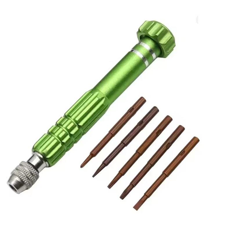 

5 в 1 многофункциональный набор отверток мобильный телефон часы очки инструмент для разборки ноутбук инструменты для ремонта часов аксессуары для ремонта Pack of 1 зелёный