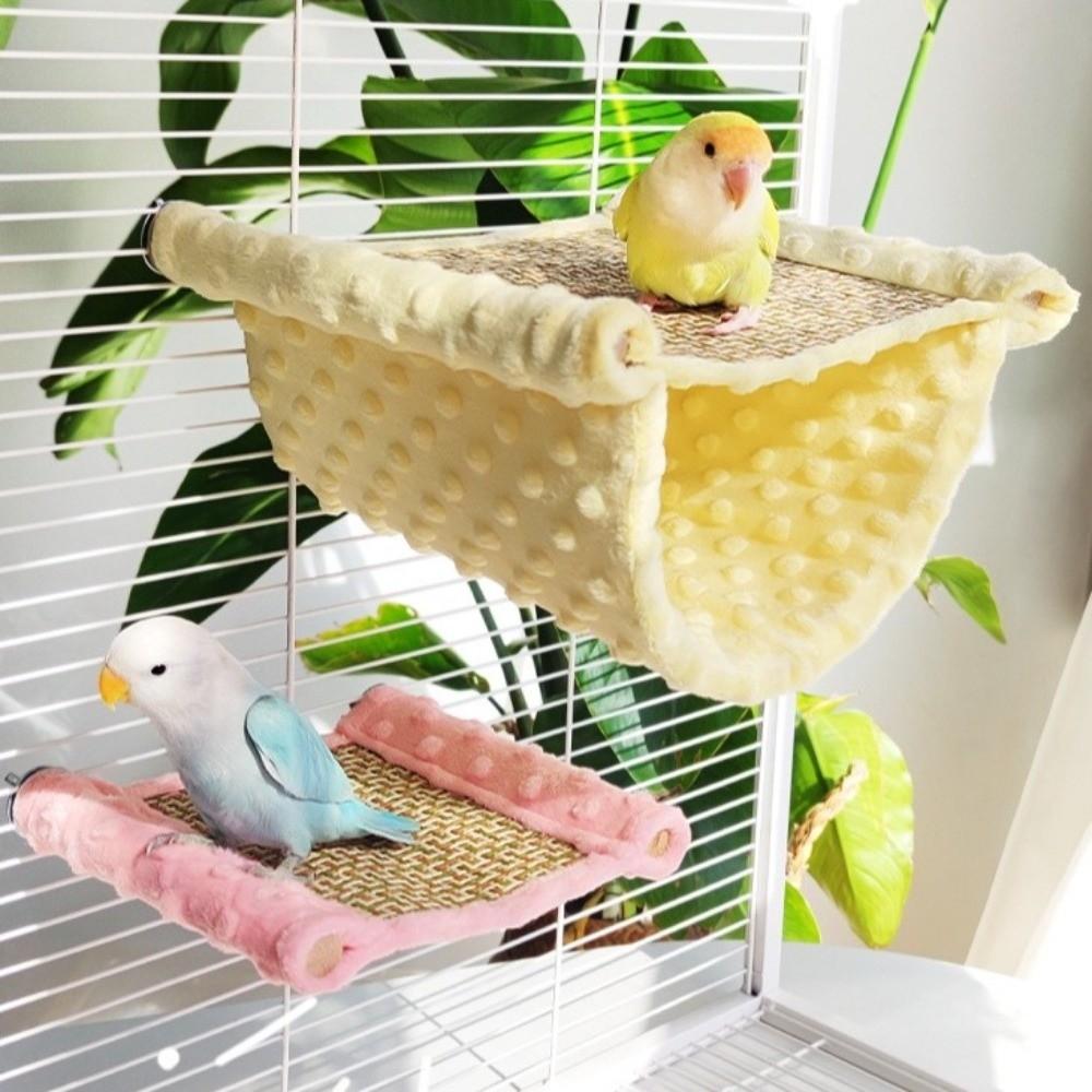 New Summer Parrot Hammock Breathable Hanging Type Pet Bird Cage Swing Double-layered Budgie Hammock Cage Decor