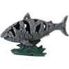 Shark Decorative Sculpture Hollowed Waterproof Resin Sturdy 7.3in Long 4.5in Wide Shark Statue Home Decor Statue with Stand Accent Figurine