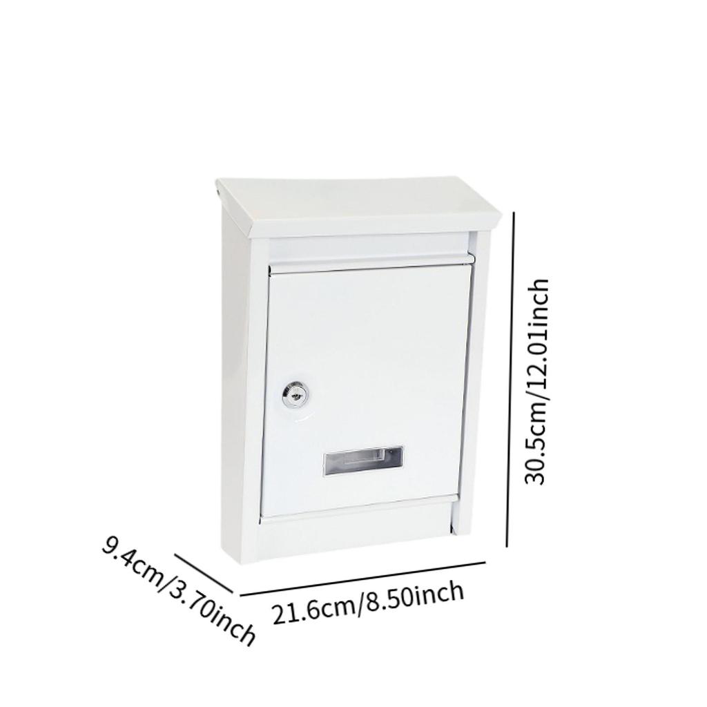 Metal Locking Mailbox Wall Mounted Hanging Mailbox Lockable Outdoor Mail Box for House Front Door External Lock Mailbox Box