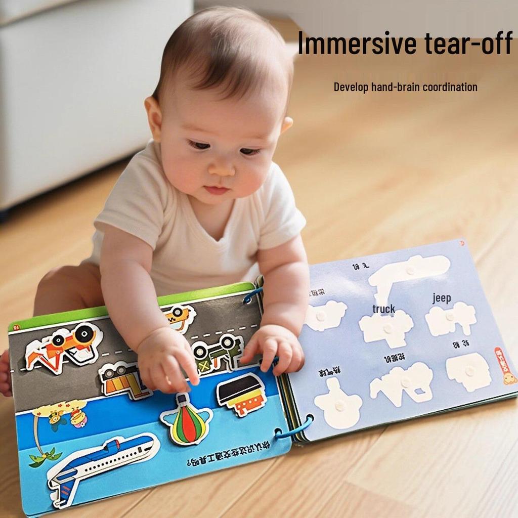 Quiet Tear-Resistant Cloth Baby Book with Velcro - Early Education Toy