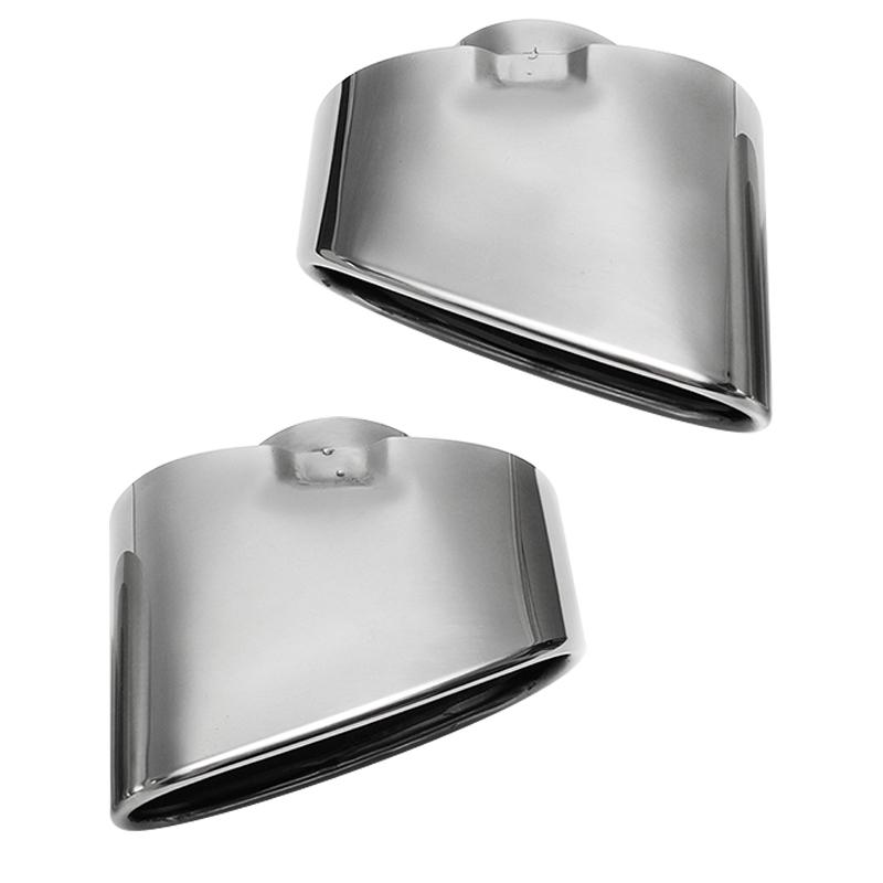 2 Stück Edelstahl Chrom Auspuff Doppelendrohr Schalldämpfer Endstück Für BMW X5 E70 2000 2001 2002 2003 2004 2005 2006 2007 Bis 2016