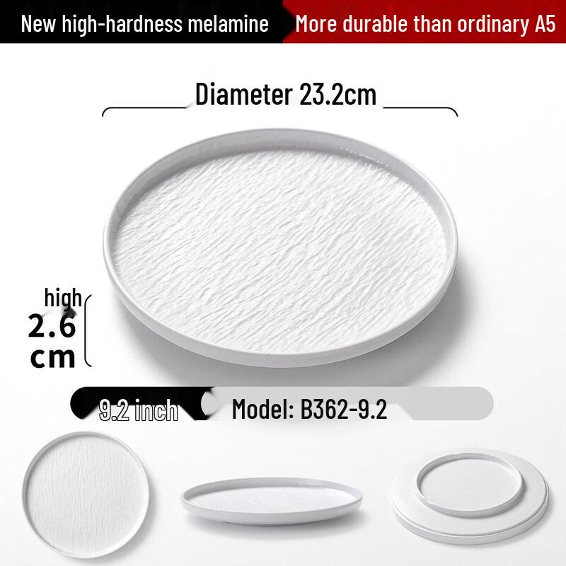 Qiwei Nordic Melamine Flat Dinner Plate