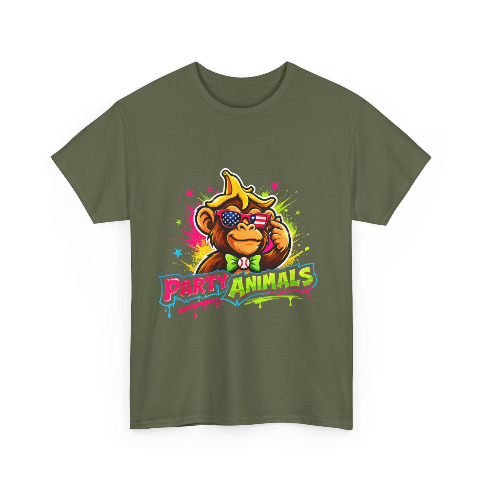 Party Animals Baseball T-Shirt, Baseball Monkey Shirt S